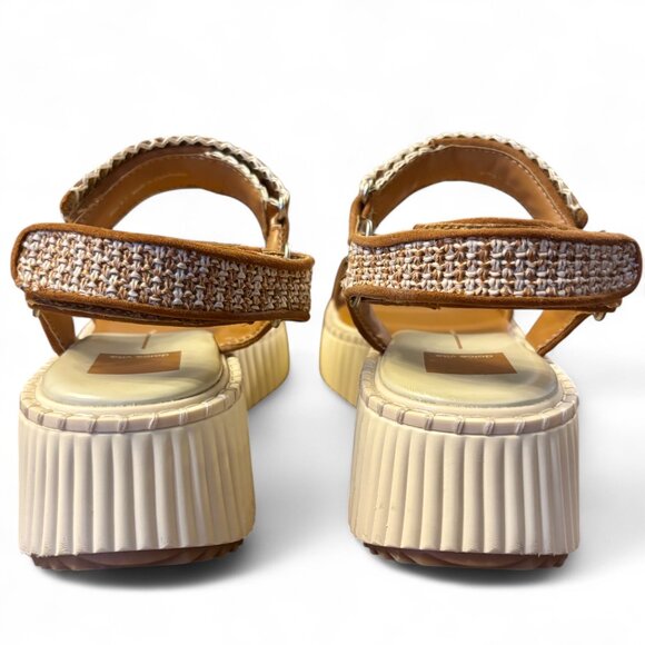 Dolce Vita Brown and Cream Platform Sandals - Picture 6 of 10